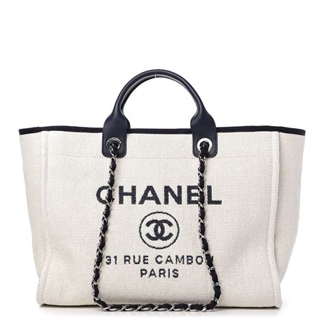 chanel white deauville gold lettering|coco chanel deauville tote.